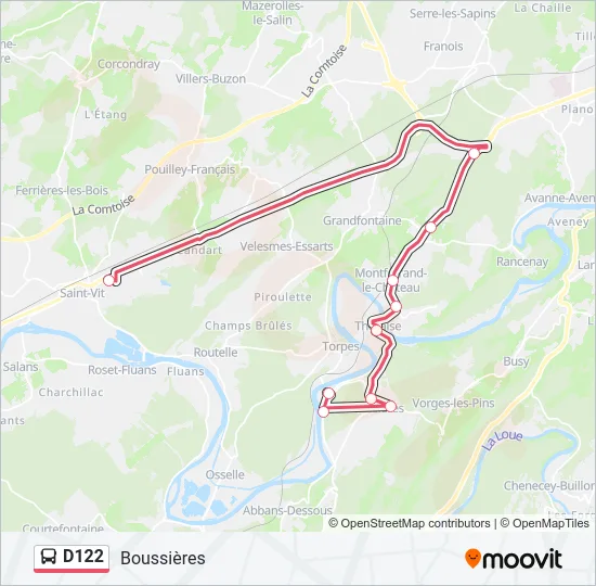 D122 Bus Line Map