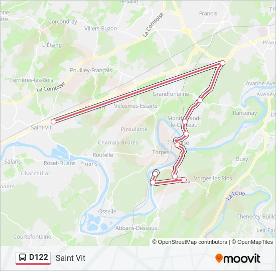 D122 Bus Line Map