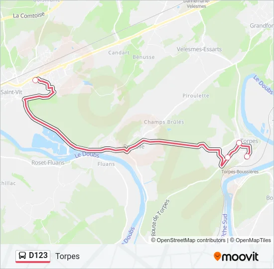 D123 Bus Line Map