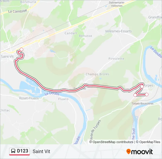 D123 Bus Line Map