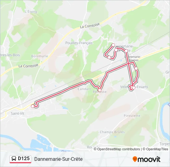 D125 Bus Line Map
