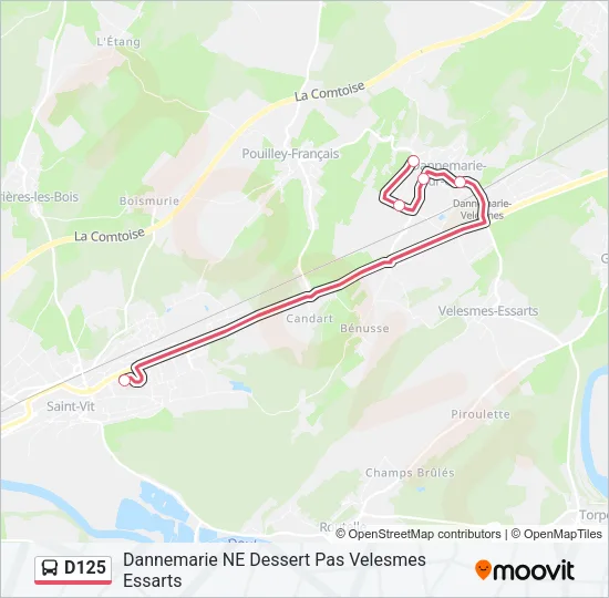 D125 Bus Line Map