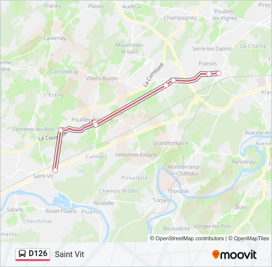 D126 Bus Line Map