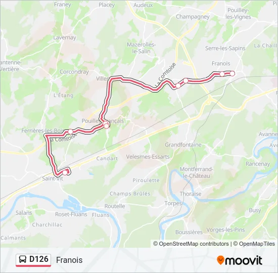 D126 Bus Line Map