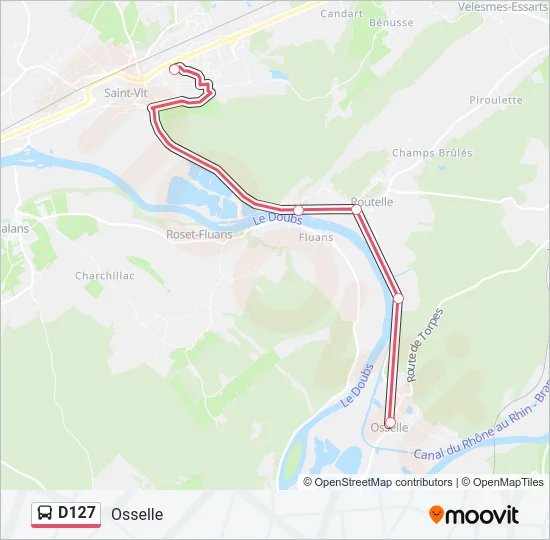 D127 Bus Line Map