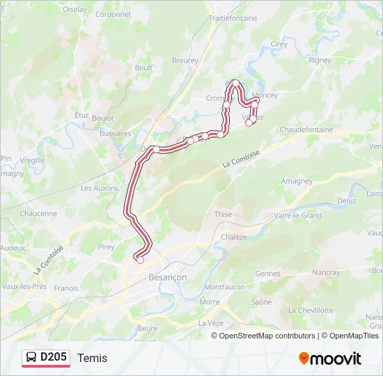 D205 Bus Line Map