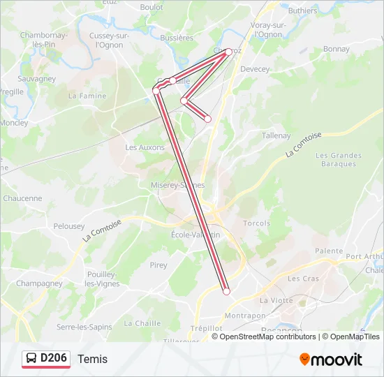 D206 Bus Line Map