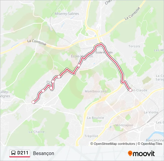 D211 Bus Line Map