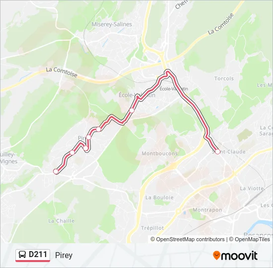 D211 Bus Line Map