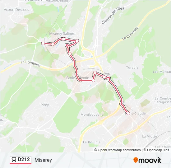 D212 Bus Line Map