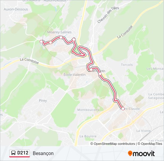 D212 bus Line Map