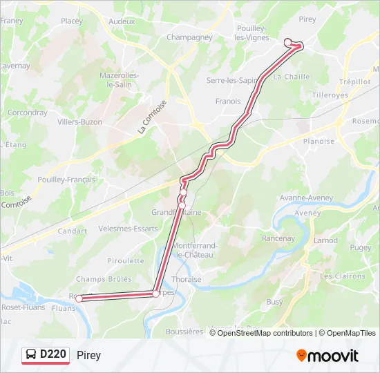 D220 Bus Line Map
