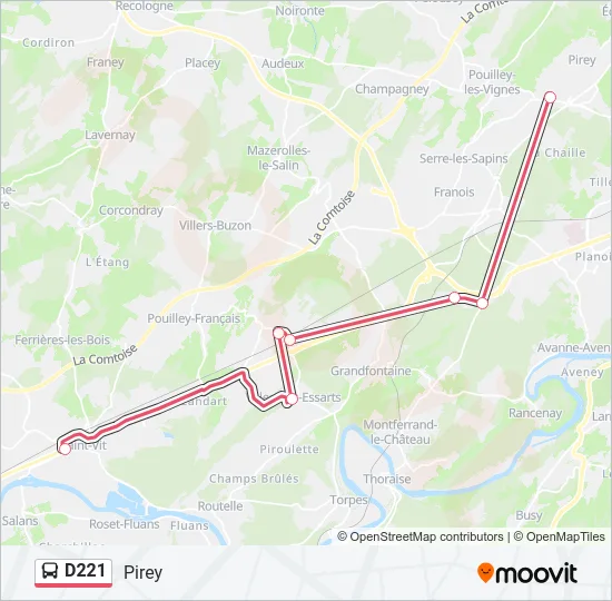 D221 Bus Line Map