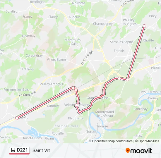 D221 Bus Line Map