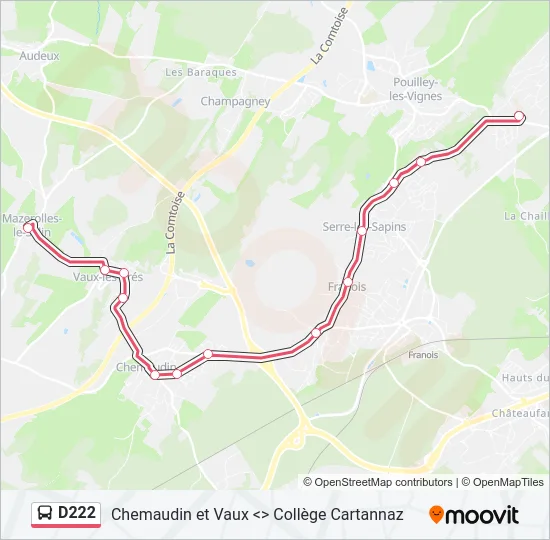 D222 Bus Line Map