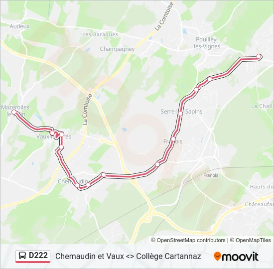 D222 Bus Line Map