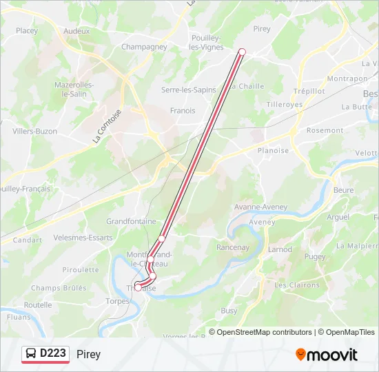 D223 Bus Line Map