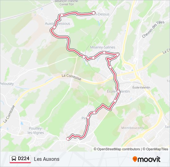 Mapa de D224 de autobús