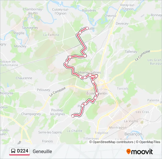 D224 Bus Line Map