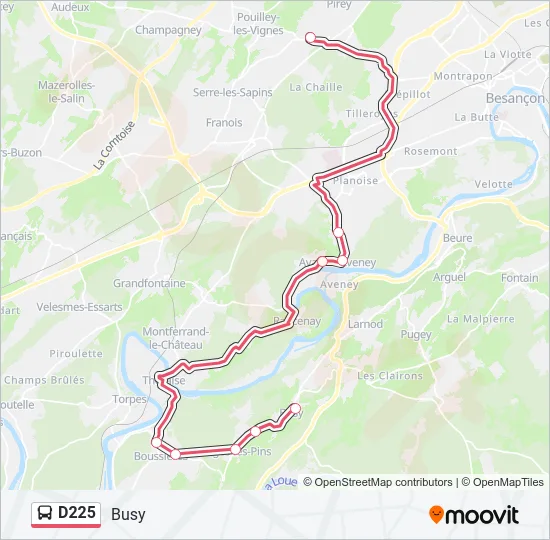 D225 Bus Line Map