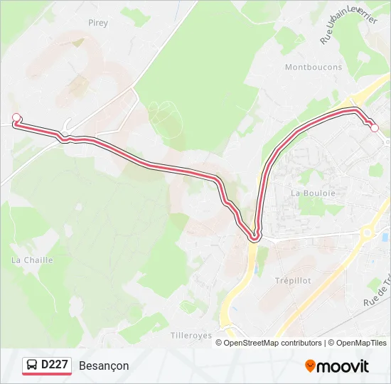 D227 Bus Line Map