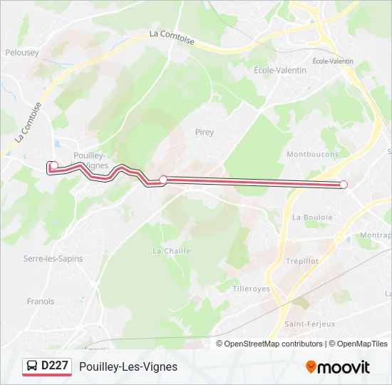 D227 Bus Line Map