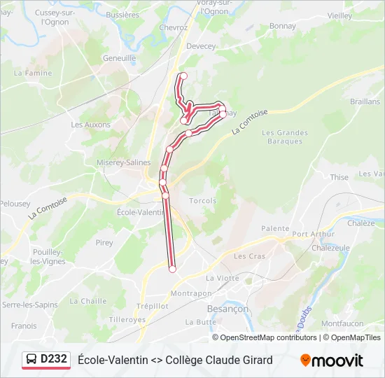 D232 Bus Line Map