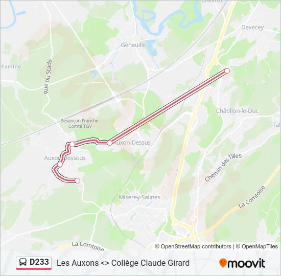 D233 Bus Line Map