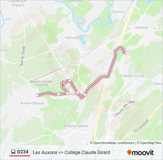 D234 Bus Line Map