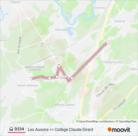 D234 Bus Line Map