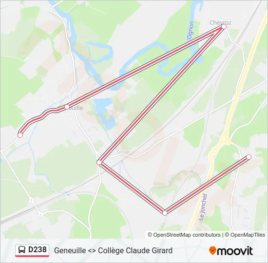 D238 Bus Line Map