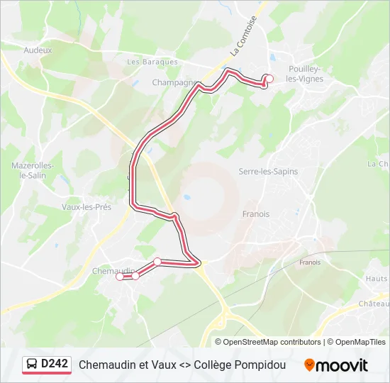 D242 Bus Line Map