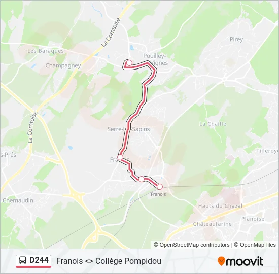 D244 Bus Line Map