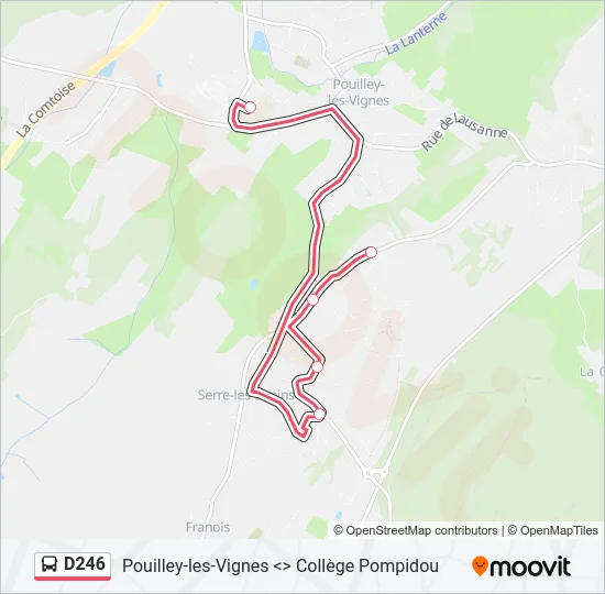 D246 Bus Line Map
