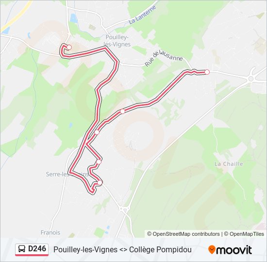 D246 bus Line Map