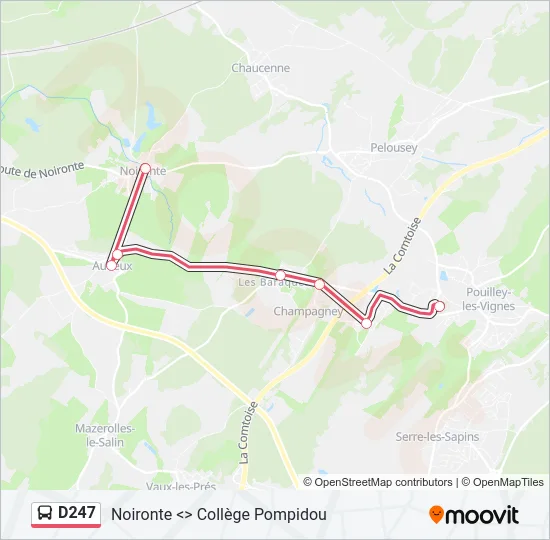 D247 Bus Line Map