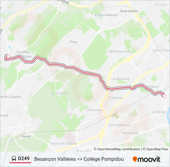D249 Bus Line Map