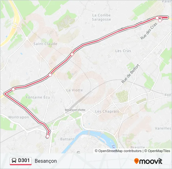 D301 Bus Line Map