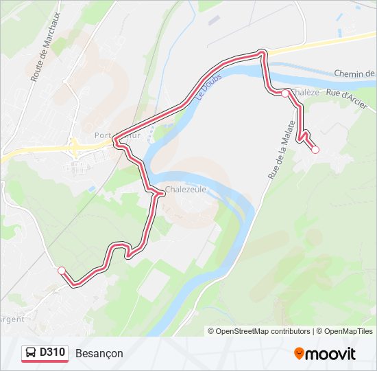 Mapa de D310 de autobús