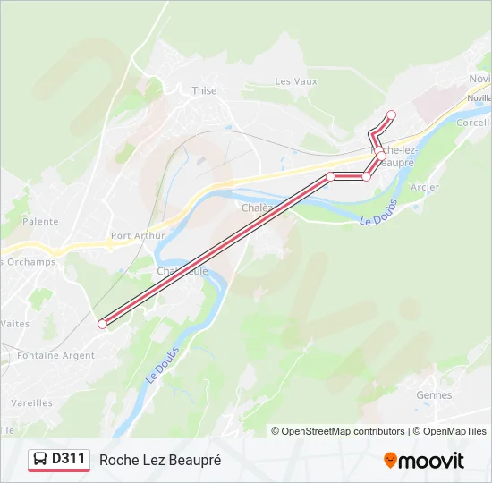 D311 Bus Line Map
