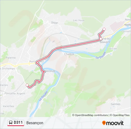 D311 Bus Line Map