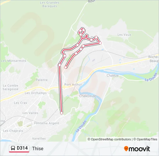 D314 Bus Line Map