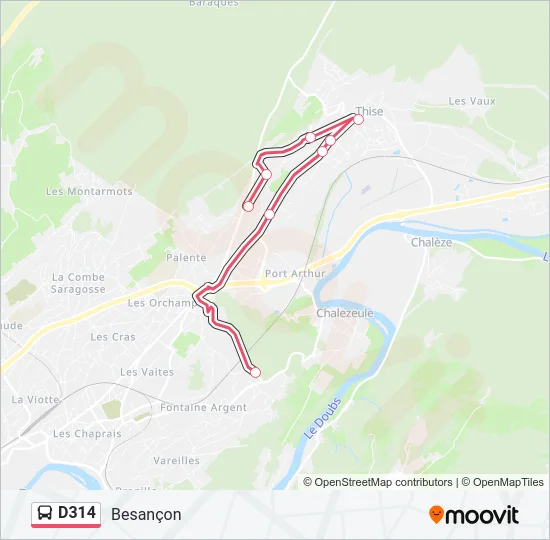 D314 Bus Line Map