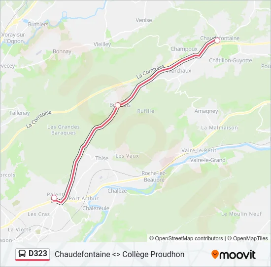 D323 Bus Line Map