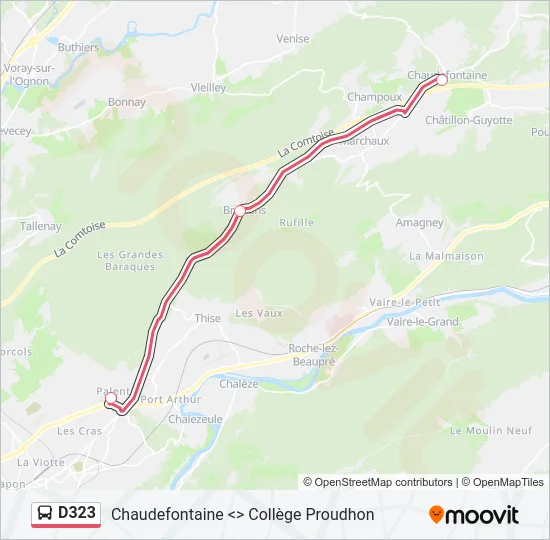 D323 Bus Line Map