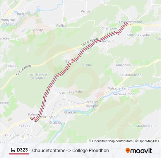 D323 bus Line Map