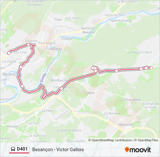 D401 Bus Line Map