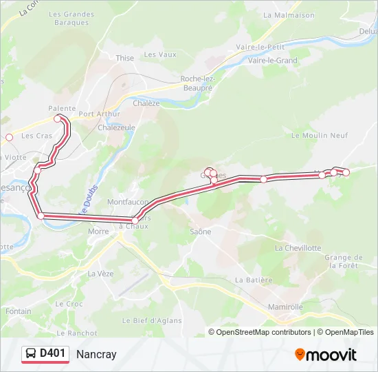 D401 Bus Line Map