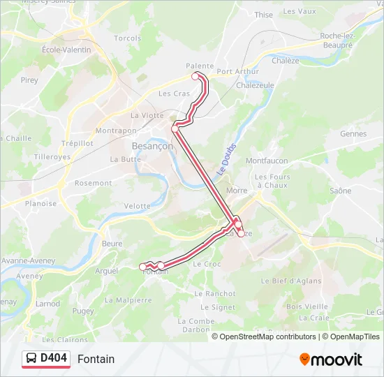 D404 Bus Line Map