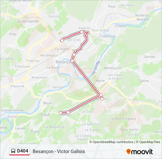D404 Bus Line Map